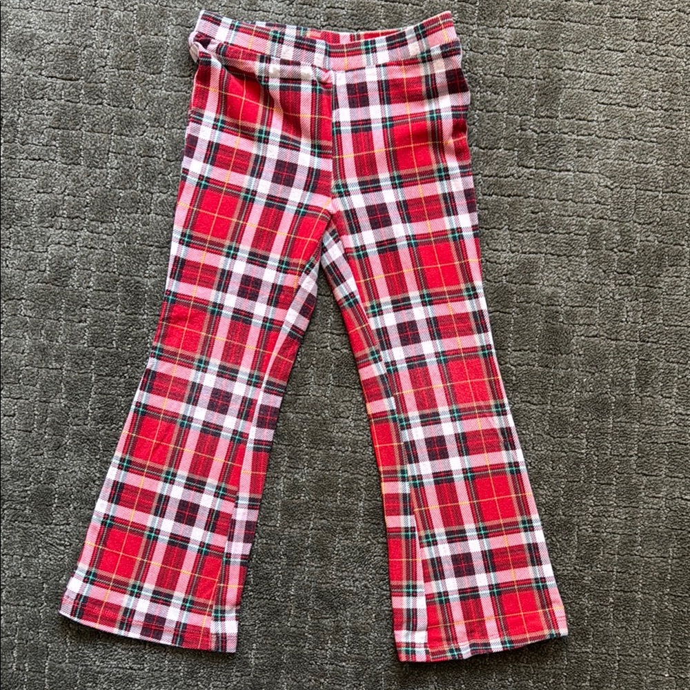 H&M Red Plaid Flared Pants